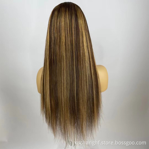 Brazilian virgin cuticle aligned hair vendors per Plucked ombre Highlight 150% Transparent HD Lace closure 4x4 human hair Wigs